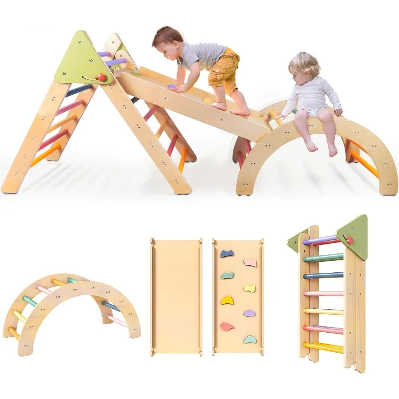 Foldable Baby Climbing Gym with Slide Indoor Toddler Climber Toys for 1 2 3 Year Olds Montessori Triangle Set
Foldable Baby Climbing Gym with Slide Indoor Toddler Climber Toys for 1 2 3 Year Olds Montessori Triangle Set