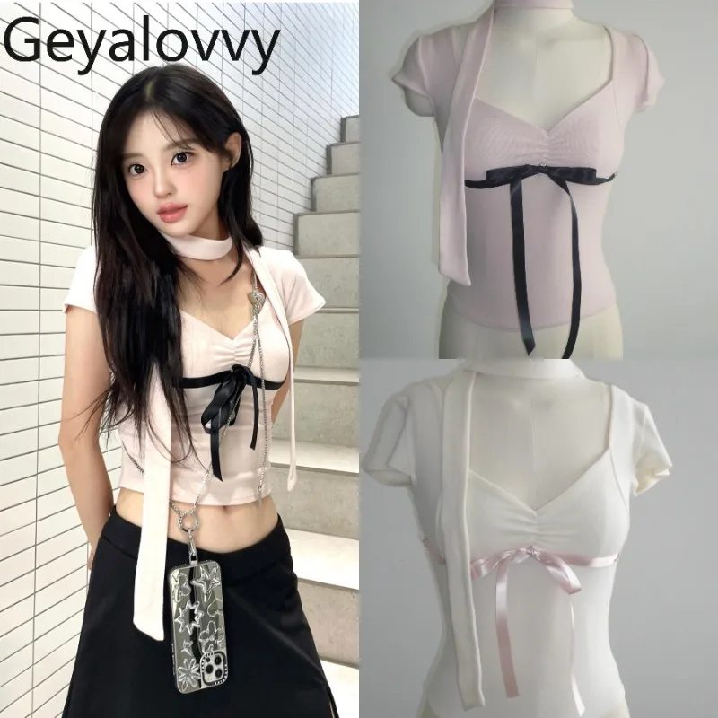 Japanese and Korean Niche Spice Girls Sweet Short Top Spring Summer New V-neck Slim-fit Pure Desire Short-sleeved T-shirt
Japanese and Korean Niche Spice Girls Sweet Short Top Spring Summer New V-neck Slim-fit Pure Desire Short-sleeved T-shirt