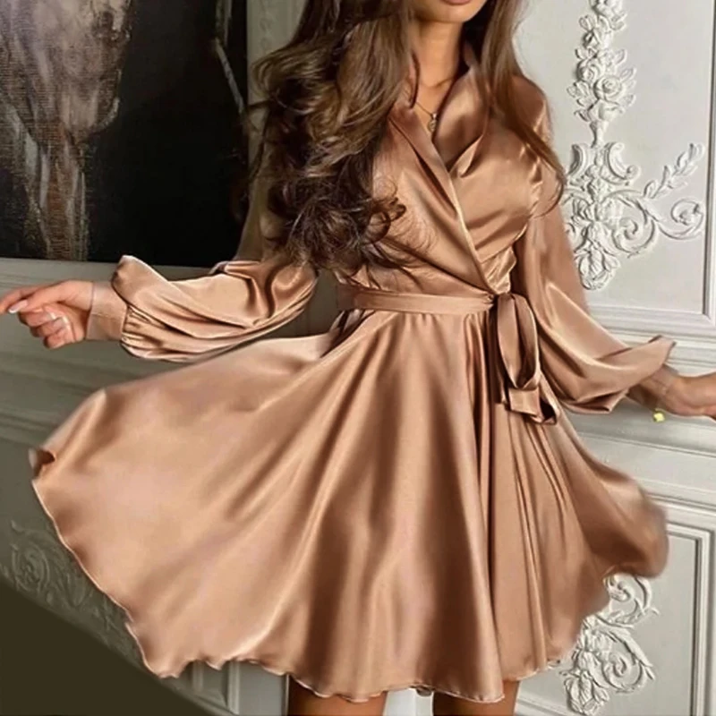 Autumn Women Sexy V-Neck Slip Dress Satin Elegant Lantern Sleeve A-Line Club Party Dress Women's Clothing Streetwear Vestidos
Autumn Women Sexy V-Neck Slip Dress Satin Elegant Lantern Sleeve A-Line Club Party Dress Women's Clothing Streetwear Vestidos
