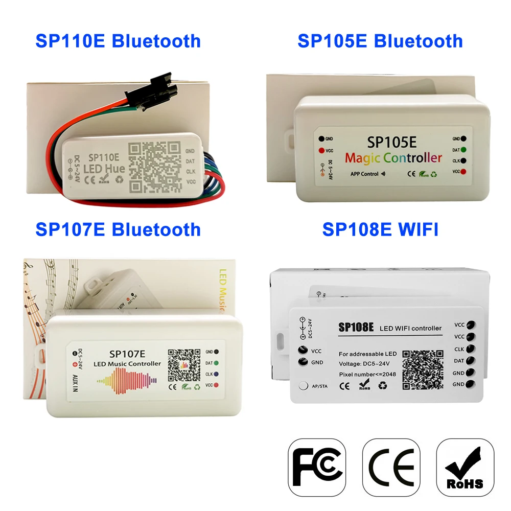 SP108E SP511E SP105E SP110E SP107E SP611E Led Controller Wifi Bluetooth Music Control For WS2812B WS2811 SK6812 LED Strip Light
SP108E SP511E SP105E SP110E SP107E SP611E Led Controller Wifi Bluetooth Music Control For WS2812B WS2811 SK6812 LED Strip Light