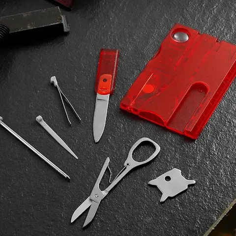 Ultra Thin Pocket Multi Tool 12 In 1 Credit Card Size Outdoor Camping Hiking Survival Gear EDC Equipment Gift