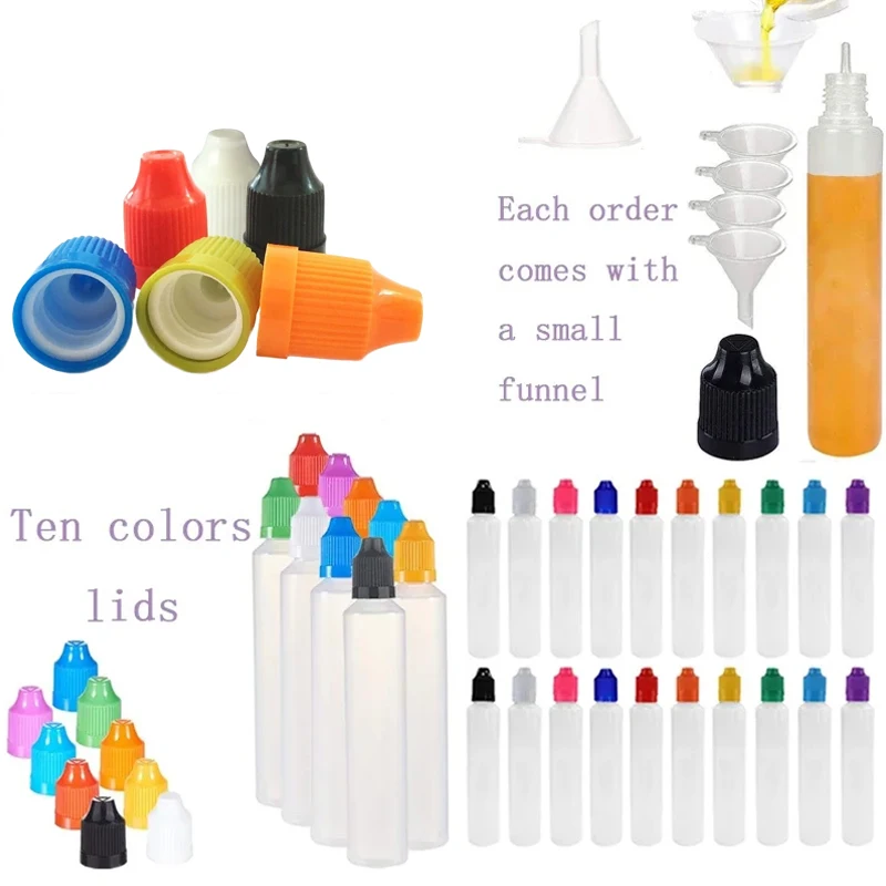 50Pcs 30-60ml PE Plastic Dropper Bottles W/Colors lid Long Thin Tip Childproof Cap Squeezable Sample Bottle E- Liquid Containers
50Pcs 30-60ml PE Plastic Dropper Bottles W/Colors lid Long Thin Tip Childproof Cap Squeezable Sample Bottle E- Liquid Containers