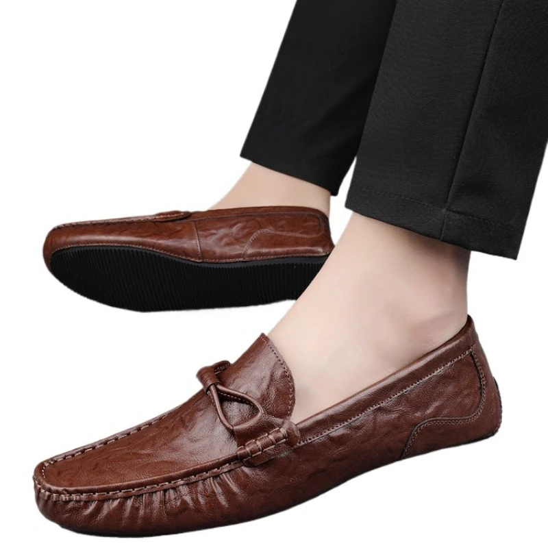 New Leather Slip-On Men's Loafers Shoes Casual Fashion Trendy Flat Heel Breathable Anti-Slip Men Driving Shoes
New Leather Slip-On Men's Loafers Shoes Casual Fashion Trendy Flat Heel Breathable Anti-Slip Men Driving Shoes