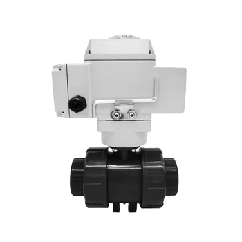 DN50 Pneumatische Upvc Kogelkraan Dubbele Union Pneumatische Valve Industriële Automatische Klep Voor Water/Gas