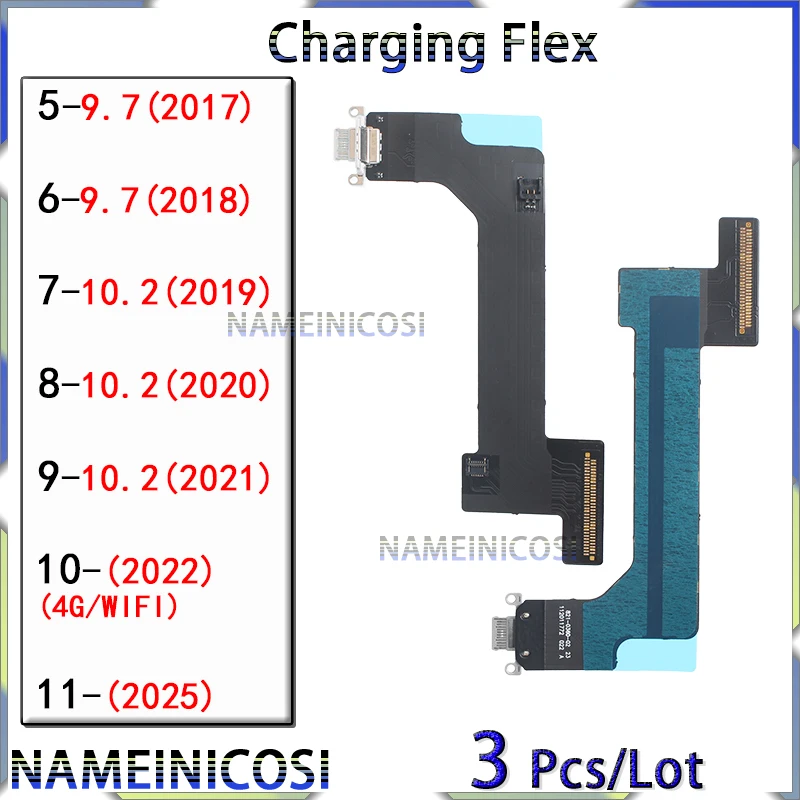 3 Pcs USB Ports Charger Dock Connector for Ipad 9.7 2018 10.2 2019 2020 2021 5 6 7 8 9 10 11 2022 2025 Generation Charging Flex
3 Pcs USB Ports Charger Dock Connector for Ipad 9.7 2018 10.2 2019 2020 2021 5 6 7 8 9 10 11 2022 2025 Generation Charging Flex