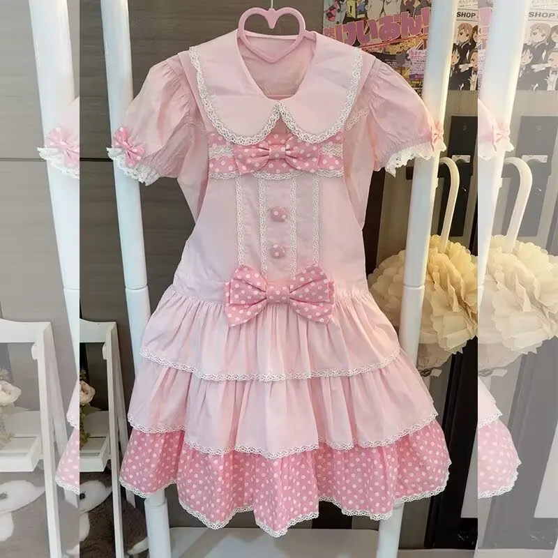 Lolita Dress Sets Two Piece Sets Womens Outifits Kawaii Sweet Peter Pan Collar Puff Sleeve Shirts Bow Strap Y2k Pink Dresses
Lolita Dress Sets Two Piece Sets Womens Outifits Kawaii Sweet Peter Pan Collar Puff Sleeve Shirts Bow Strap Y2k Pink Dresses