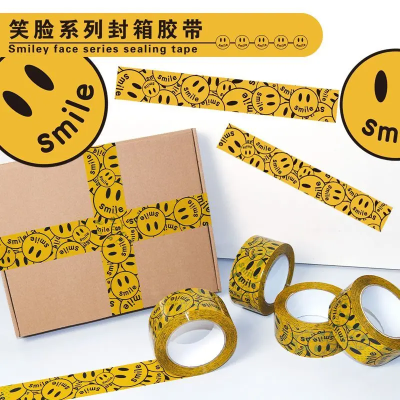 Custom Cartoon Cute Yellow Face Printed Packing Tape E-commerce Packaging Tape Logistics Sealing Tape Bulk
Custom Cartoon Cute Yellow Face Printed Packing Tape E-commerce Packaging Tape Logistics Sealing Tape Bulk