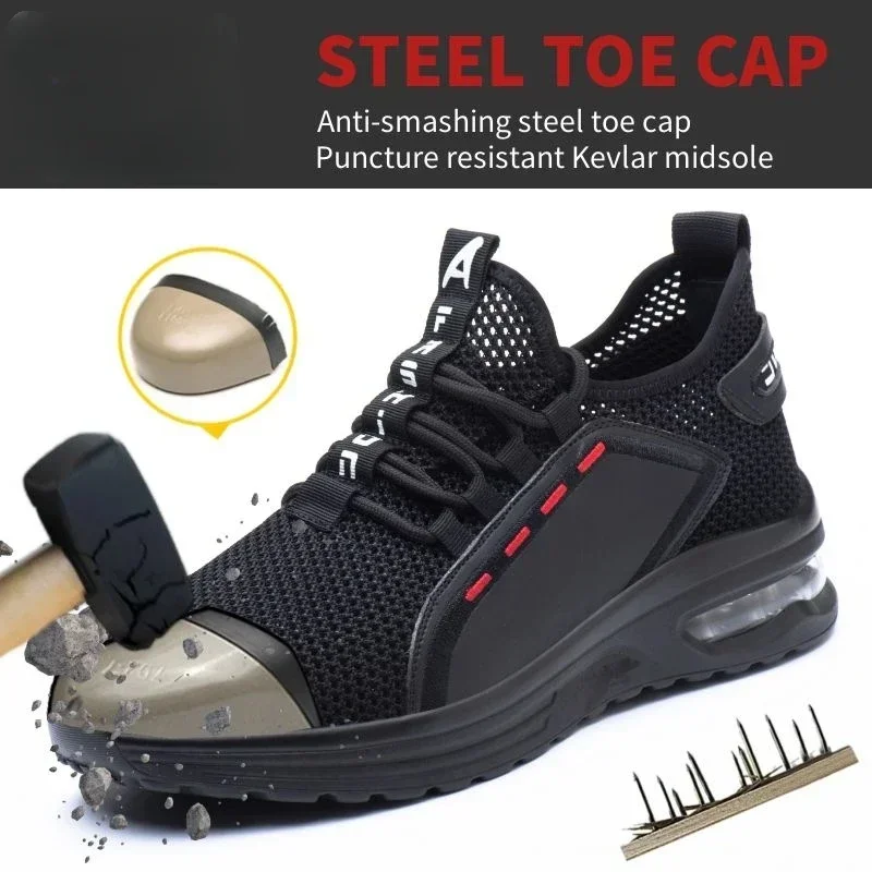 Summer comfortable and lightweight steel toe anti impact and anti puncture labor protection shoes one piece for distribution
Summer comfortable and lightweight steel toe anti impact and anti puncture labor protection shoes one piece for distribution