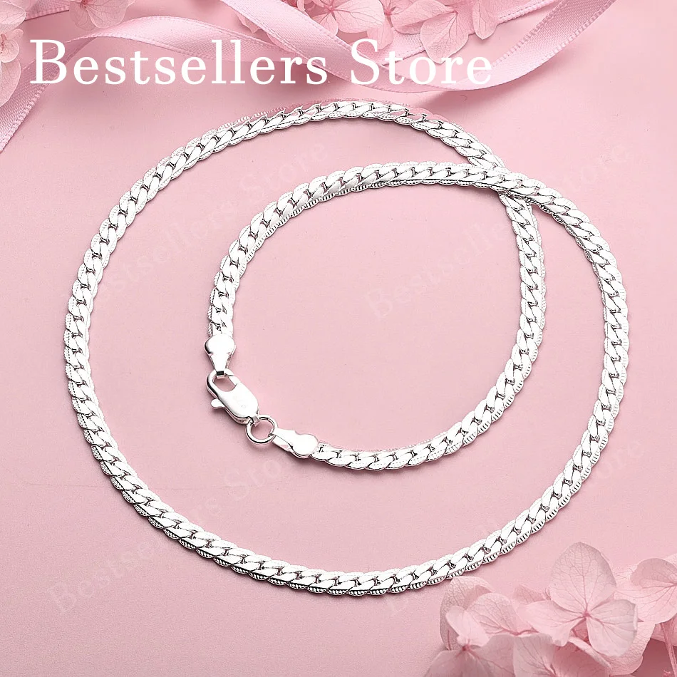 Charming 925 Sterling Silver 6mm 40-60cm Flat Cuban Chain Necklace for Men and Women, Fashion Party Gift, Punk Jewelry
Charming 925 Sterling Silver 6mm 40-60cm Flat Cuban Chain Necklace for Men and Women, Fashion Party Gift, Punk Jewelry