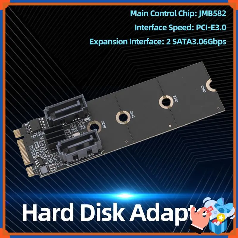 Компактный адаптер M2 к SATA3.0, 6 Гбит/с, переходная карта M.2 Key-M, преобразователь PCIE к двойной карте расширения SATA 3.0, чип JMB582
Компактный адаптер M2 к SATA3.0, 6 Гбит/с, переходная карта M.2 Key-M, преобразователь PCIE к двойной карте расширения SATA 3.0, чип JMB582