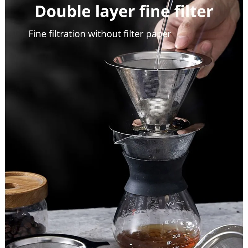 Reusable Coffee Filter Holder Double Layer Stainless Steel Tea Strainer Coffee Accessories Coffee Making Tool
Reusable Coffee Filter Holder Double Layer Stainless Steel Tea Strainer Coffee Accessories Coffee Making Tool