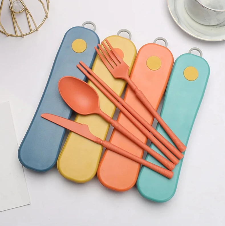 2pcs Student Outdoor Travel Tableware Set with Rotating Box Portable Wheat Straw Dinnerware Set,Knife Fork Spoon Chopsticks
2pcs Student Outdoor Travel Tableware Set with Rotating Box Portable Wheat Straw Dinnerware Set,Knife Fork Spoon Chopsticks