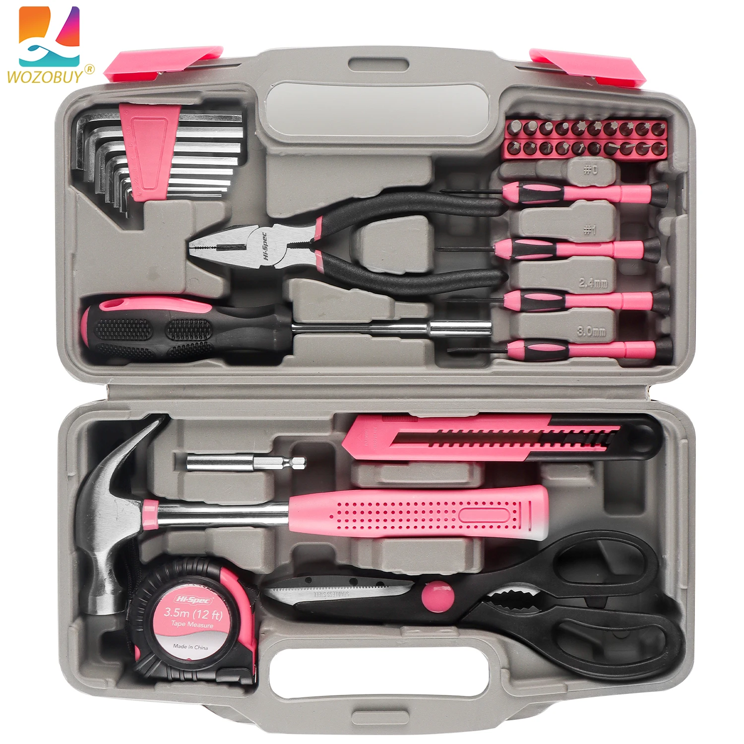 39 In 1 Multifunctional Home Repair Hand Tool Set Pliers Tape Measure Hammer Wrench Screwdriver Pink Hardware With Toolbox
39 In 1 Multifunctional Home Repair Hand Tool Set Pliers Tape Measure Hammer Wrench Screwdriver Pink Hardware With Toolbox