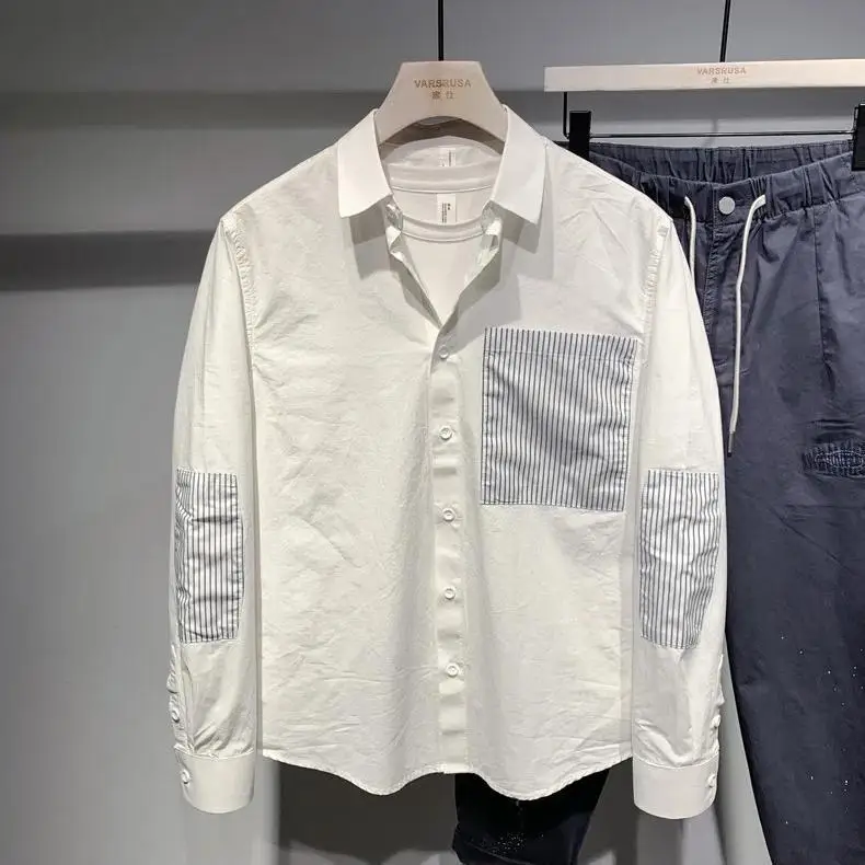 Men's Clothing 2024 Designed Long Sleeves and Button for Spring and Summer Loose Patchwork Clothes Male Korean Blouses N260
Men's Clothing 2024 Designed Long Sleeves and Button for Spring and Summer Loose Patchwork Clothes Male Korean Blouses N260
