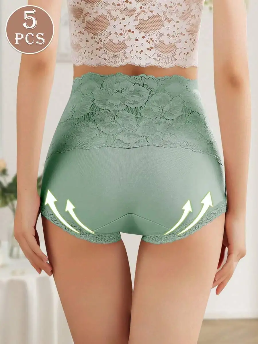 5 Pcs Women High Waist Floral Lace Panties Soft Breathable Tummy Control Briefs S-XXL
5 Pcs Women High Waist Floral Lace Panties Soft Breathable Tummy Control Briefs S-XXL