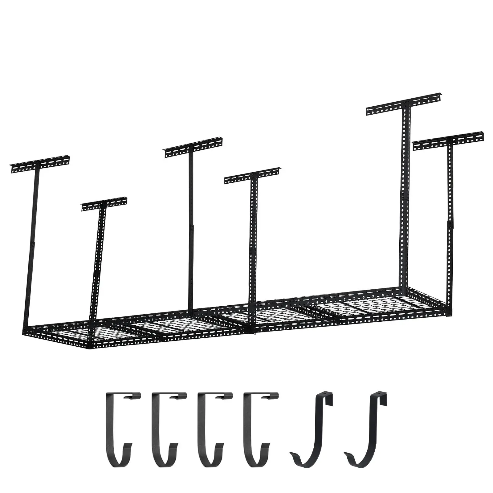 Overhead Garage Storage Rack Steel Ceiling Shelves 660lb Capacity, Height Adjustable Space-Saving for Attic Basement Shed
Overhead Garage Storage Rack Steel Ceiling Shelves 660lb Capacity, Height Adjustable Space-Saving for Attic Basement Shed