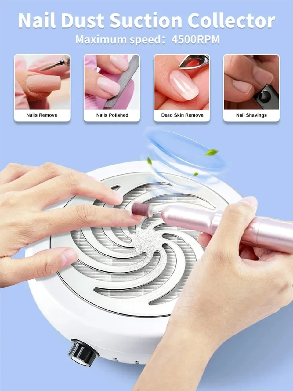 45000RPM Ultra‑High‑Suction Nail Dust Vacuum Collector, Heavy‑Duty Manicure Exhaust Fan with Washable Filter, Ideal for Home
45000RPM Ultra‑High‑Suction Nail Dust Vacuum Collector, Heavy‑Duty Manicure Exhaust Fan with Washable Filter, Ideal for Home
