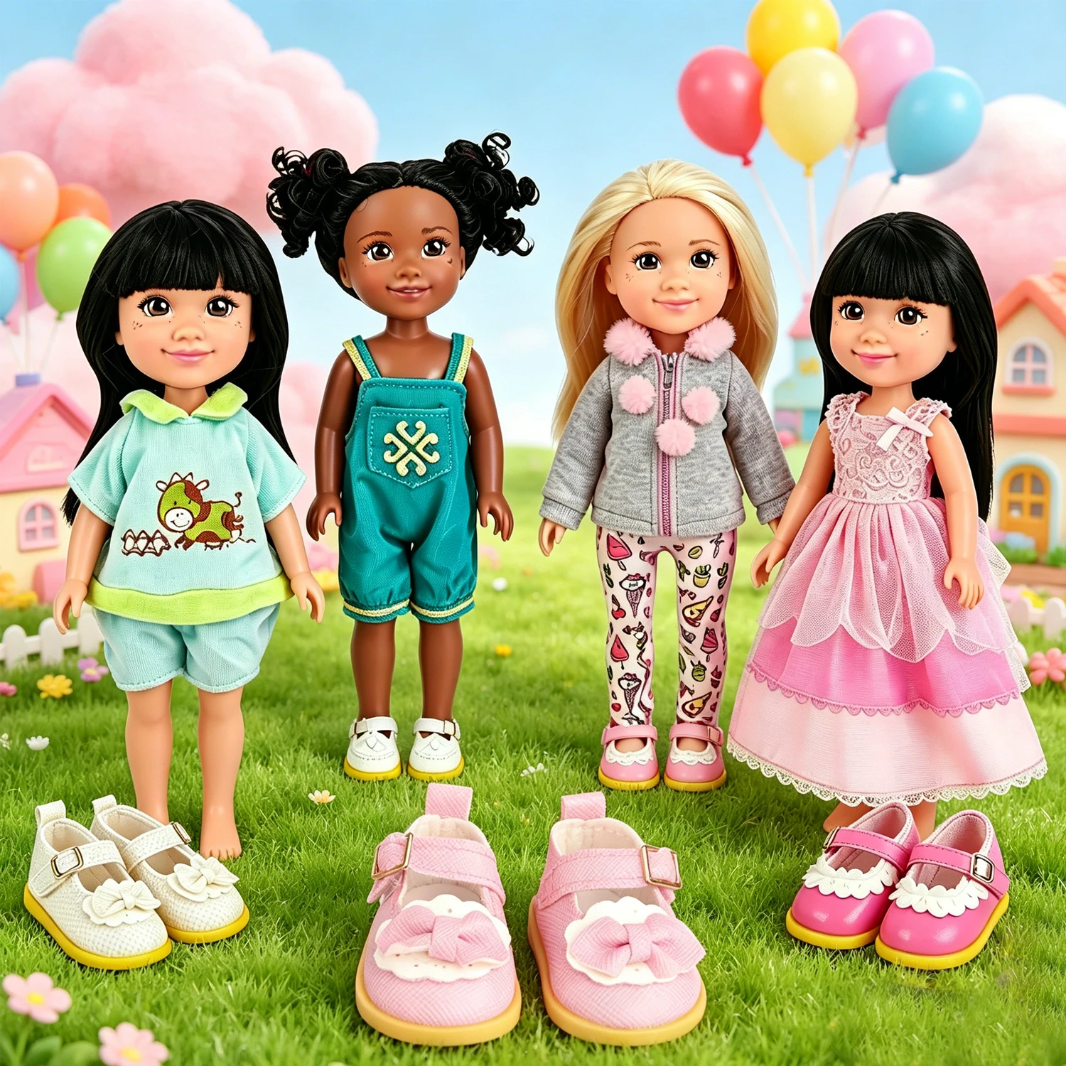 Cute 4 Doll Outfits+3 Pairs 5CM Bow Shoes Clothes Gift Set for 14" American 30-35cm Girl Doll Cow Print Top Overalls Lace Dress
Cute 4 Doll Outfits+3 Pairs 5CM Bow Shoes Clothes Gift Set for 14" American 30-35cm Girl Doll Cow Print Top Overalls Lace Dress