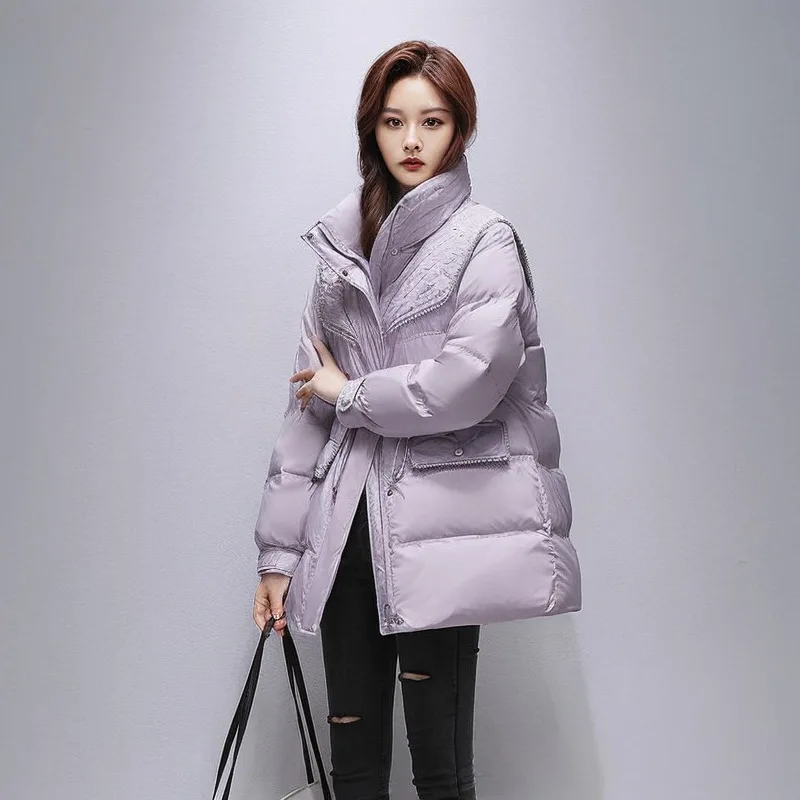 Women's Mid-length Down Jacket with Stand-up Collar, Snow Puffer Coats, Elegant, Stylish, High-end Outerwear, Thick, Warm Winter
Women's Mid-length Down Jacket with Stand-up Collar, Snow Puffer Coats, Elegant, Stylish, High-end Outerwear, Thick, Warm Winter