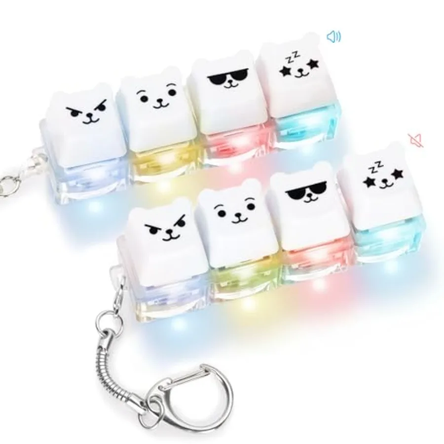2 PCS Keyboard Fidget Toy Silent and Clicky Keyboard Keychain with LED Lights Detachable Bear Shape Clicker Fidget Toy for Adul
2 PCS Keyboard Fidget Toy Silent and Clicky Keyboard Keychain with LED Lights Detachable Bear Shape Clicker Fidget Toy for Adul