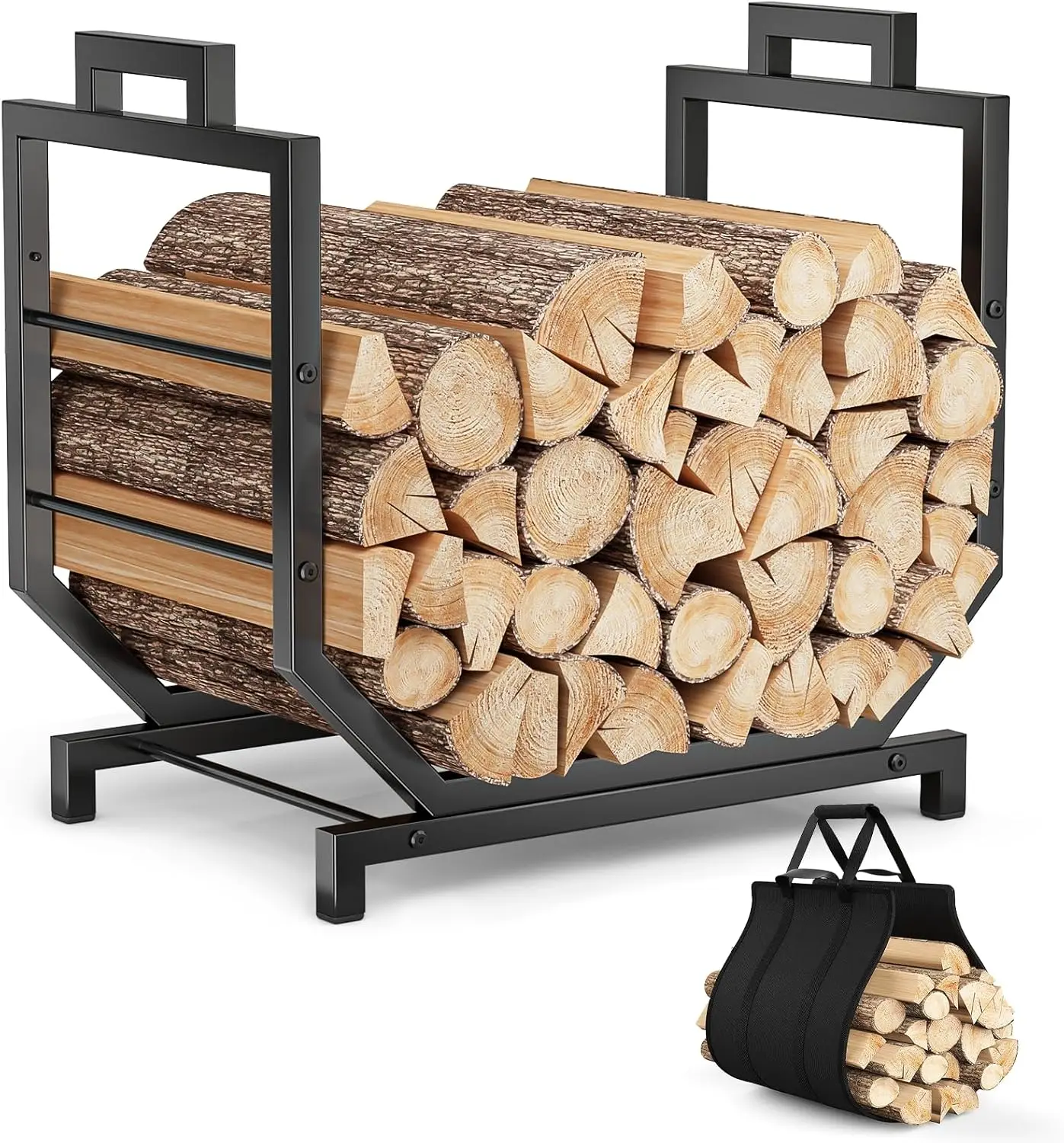 Heavy Duty Metal Firewood Rack with Removable Carrier for Indoor Outdoor Use, Sturdy Log Holder Storage
Heavy Duty Metal Firewood Rack with Removable Carrier for Indoor Outdoor Use, Sturdy Log Holder Storage