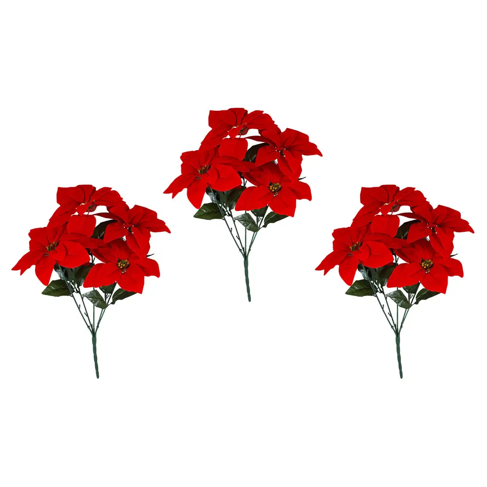 3 Pcs Christmas Poinsettia Artificial Flowers Decorations Floral Bouquet Picks for Home Wedding Party Craft Simulated Xmas Stems
3 Pcs Christmas Poinsettia Artificial Flowers Decorations Floral Bouquet Picks for Home Wedding Party Craft Simulated Xmas Stems