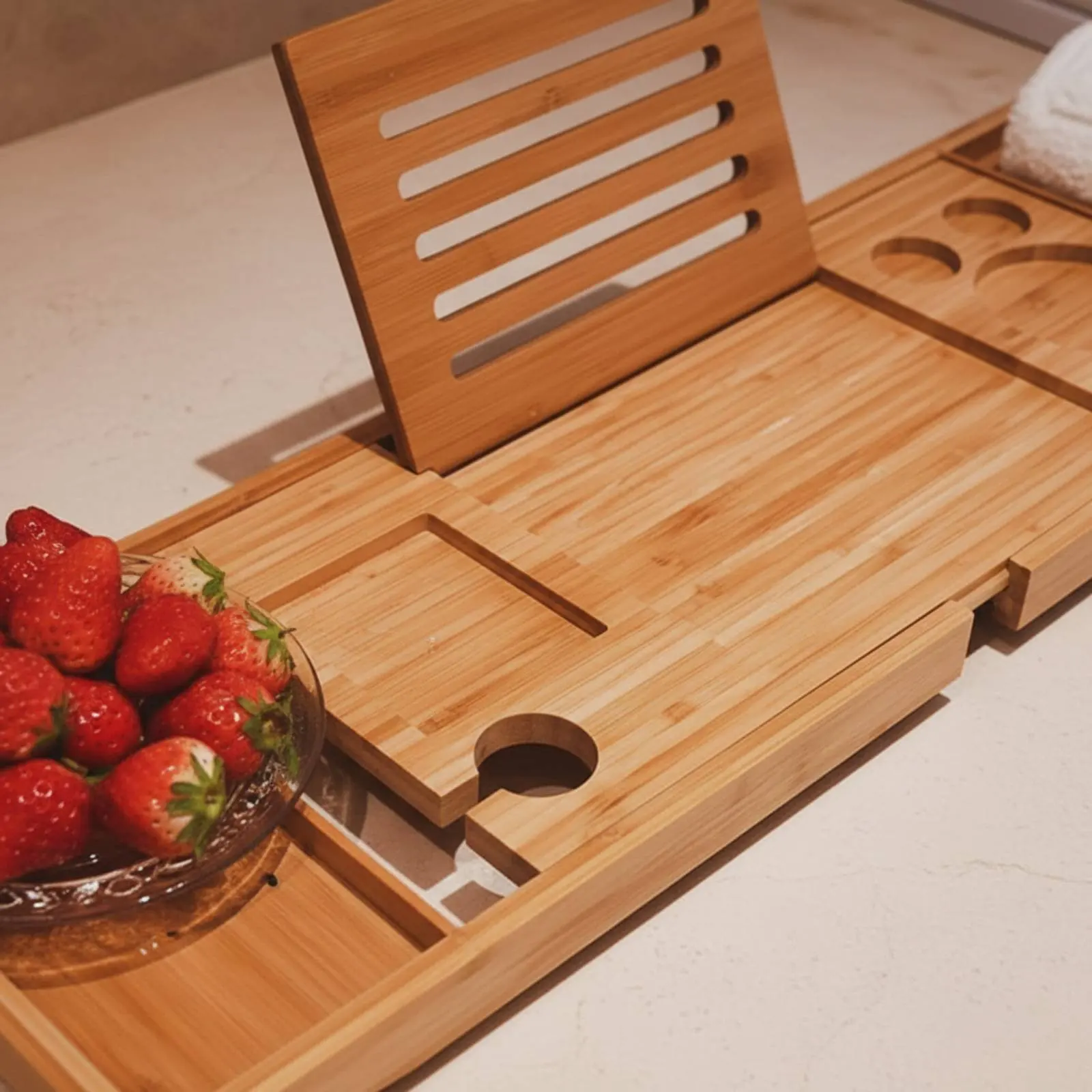 Bamboo Bath Tray Multi-Functional Bamboo Bath Tray Extendable Bathtub Tray Water-Resistant Bathroom Accessory Wine Glass Slot
Bamboo Bath Tray Multi-Functional Bamboo Bath Tray Extendable Bathtub Tray Water-Resistant Bathroom Accessory Wine Glass Slot