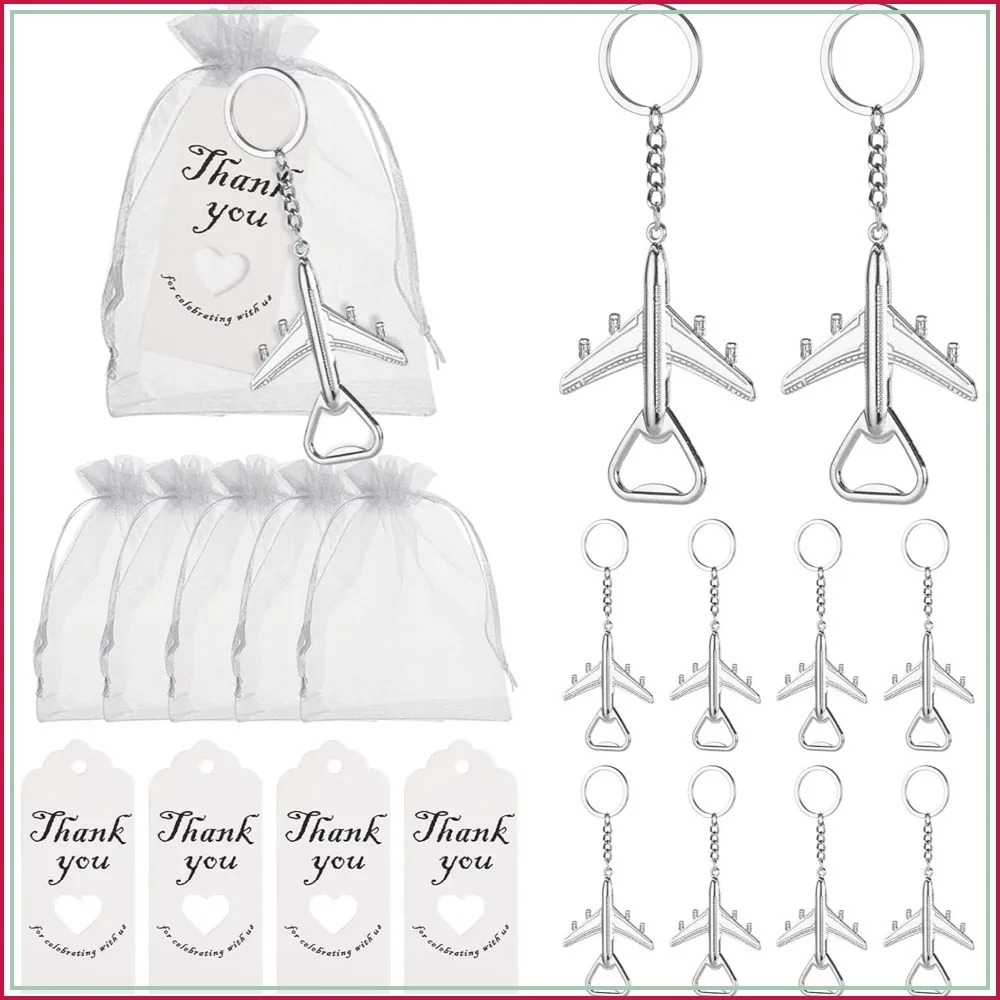 50Pcs Airplane Bottle Openers with Keychain & Keyrings - Wedding Favors, Bridal Shower Gifts, Flight Attendant Gifts, Includes White Sheer Favor Bags and Thank You Cards
50Pcs Airplane Bottle Openers with Keychain & Keyrings - Wedding Favors, Bridal Shower Gifts, Flight Attendant Gifts, Includes White Sheer Favor Bags and Thank You Cards