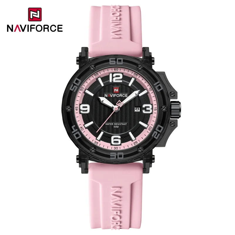 NAVIFORCE женские кварцевые часы, повседневные модные часы с календарем, светящаяся стрелка, 5 атм, водостойкий силиконовый ремешок, женские часы, подарок
NAVIFORCE женские кварцевые часы, повседневные модные часы с календарем, светящаяся стрелка, 5 атм, водостойкий силиконовый ремешок, женские часы, подарок
