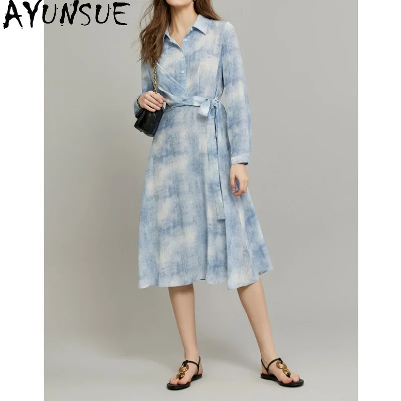 AYUNSUE 100% Mulberry Silk Dresses for Woman Long Sleeve Dresses French Style Elegant Dress Woman Clothes High Quality Vestidos
AYUNSUE 100% Mulberry Silk Dresses for Woman Long Sleeve Dresses French Style Elegant Dress Woman Clothes High Quality Vestidos