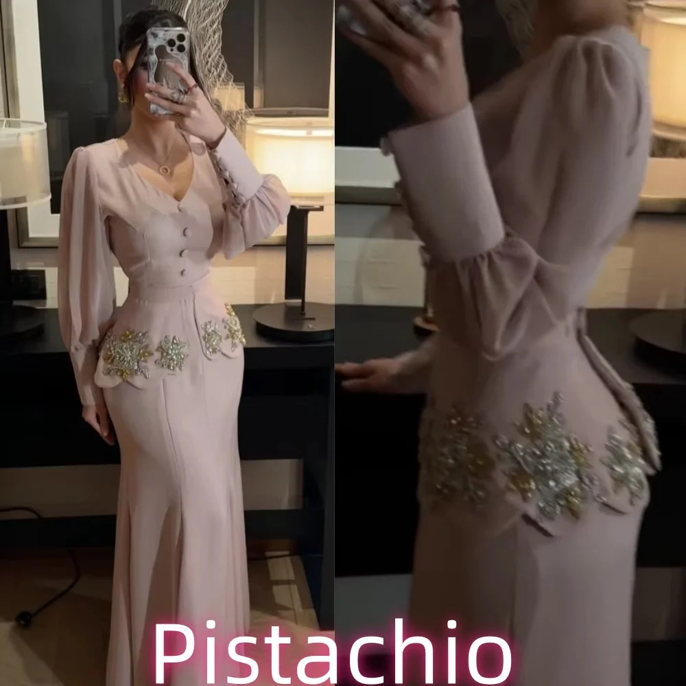 Customized Exquisite Women Prom Dress Charming Long Sleeve Floor Length evening dresses Mermaid Beading Party Gown luxury 2025
Customized Exquisite Women Prom Dress Charming Long Sleeve Floor Length evening dresses Mermaid Beading Party Gown luxury 2025
