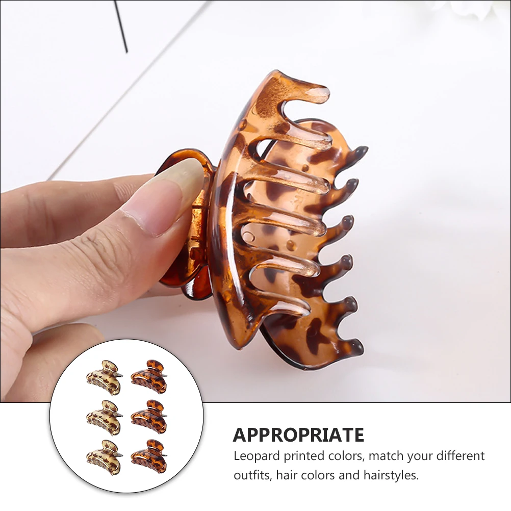 6pcs Leopard Printed Hair Jaw Clips Vintage Women Makeup Claw Barrette Non-Slip For Straight Curly Long Hair Shower Face Wash
6pcs Leopard Printed Hair Jaw Clips Vintage Women Makeup Claw Barrette Non-Slip For Straight Curly Long Hair Shower Face Wash