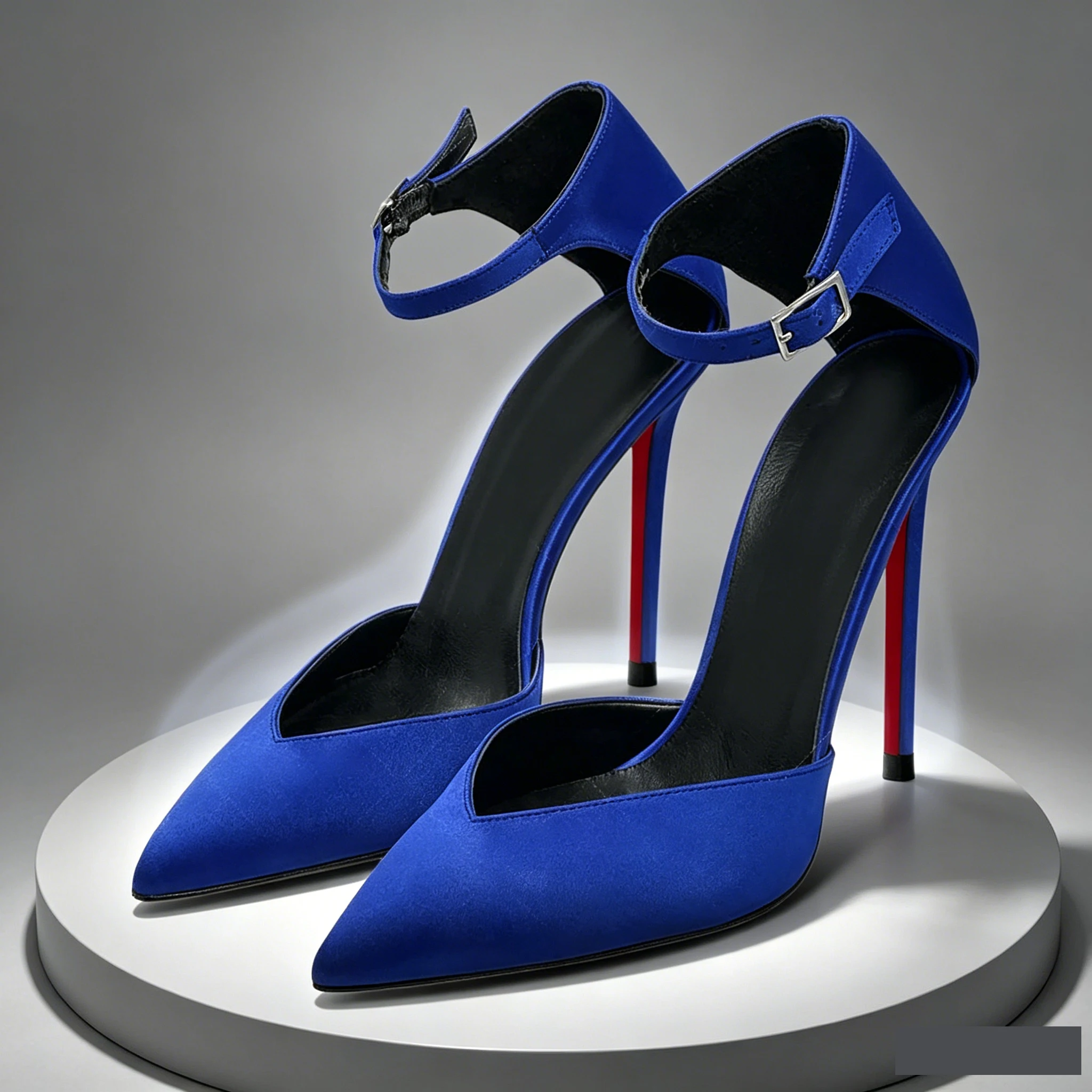 2026new Tall and elegant red-soled high heels, royal blue silk v-toe new satin high heels, women's hollow-out sexy single shoes
2026new Tall and elegant red-soled high heels, royal blue silk v-toe new satin high heels, women's hollow-out sexy single shoes