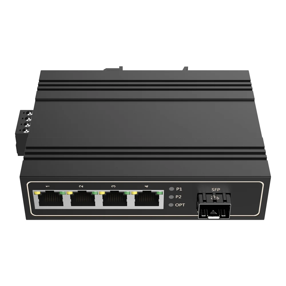 10/100/1000M Unmanaged Industrial Switch 4RJ45 1SFP Slot -40~85°C Fiber Optic Equipment
10/100/1000M Unmanaged Industrial Switch 4RJ45 1SFP Slot -40~85°C Fiber Optic Equipment
