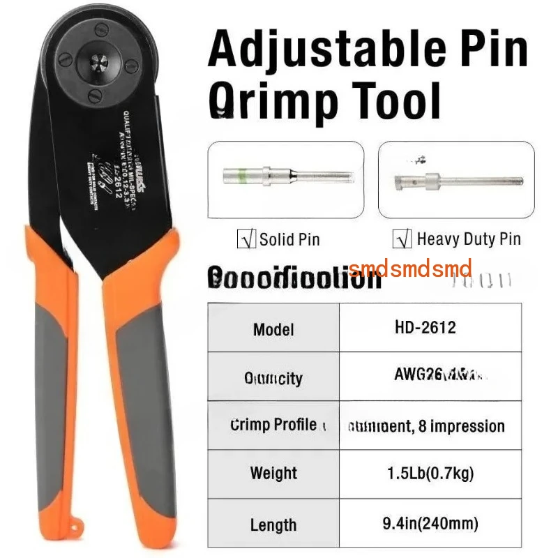 Обжимные клещи для авиационной вилки для жесткости DMC, мужской и женский штыревой разъем, клещи для холодного прессования клеммной линии
Обжимные клещи для авиационной вилки для жесткости DMC, мужской и женский штыревой разъем, клещи для холодного прессования клеммной линии