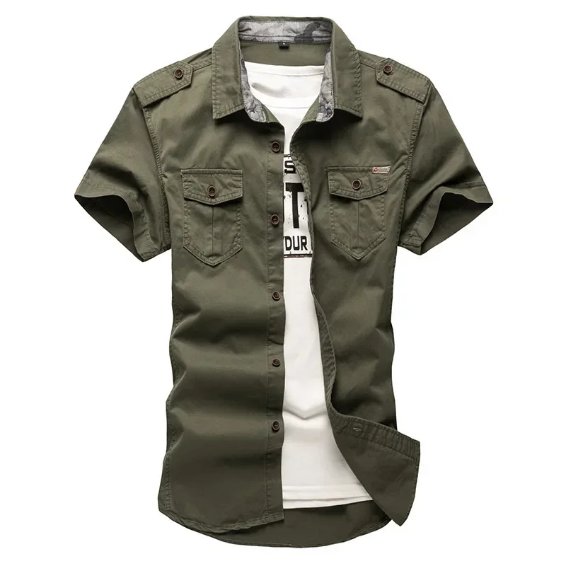 Summer New Outdoor Men's Short Sleeve Cotton Casual Work Shirt Military Export Shirt Plus Size Top Square Collar Shirt
Summer New Outdoor Men's Short Sleeve Cotton Casual Work Shirt Military Export Shirt Plus Size Top Square Collar Shirt
