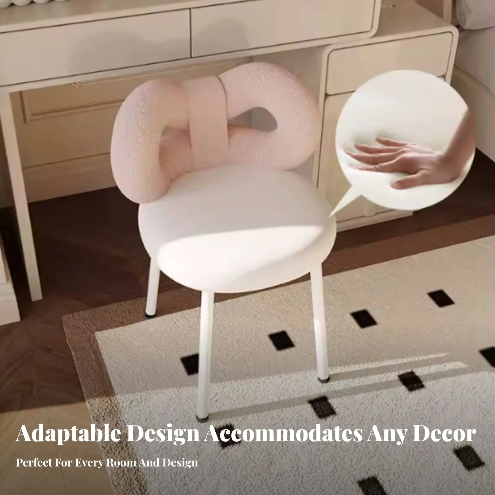 Upholstered Makeup Chair ribbonknot backrestrest ribbon backrest Stool Gold-Finished Legs Elegant Design for Teens
Upholstered Makeup Chair ribbonknot backrestrest ribbon backrest Stool Gold-Finished Legs Elegant Design for Teens