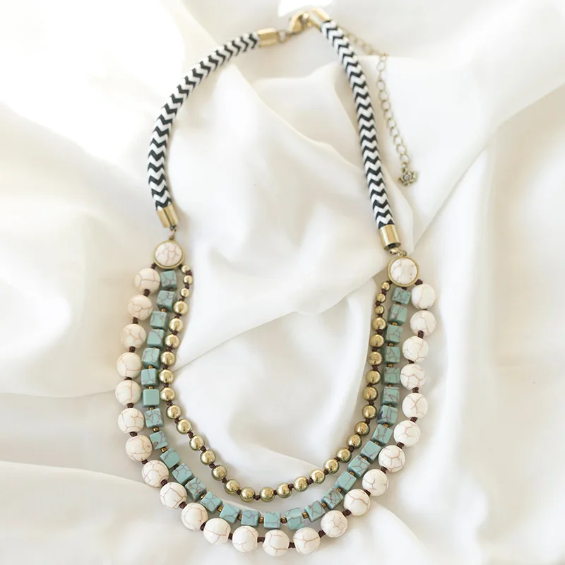 New Bohemian Natural Stone Irregular Metal Bead Resin Geometric Multilayer Beaded Short Chain Necklace Fashion Jewelry For Women
New Bohemian Natural Stone Irregular Metal Bead Resin Geometric Multilayer Beaded Short Chain Necklace Fashion Jewelry For Women