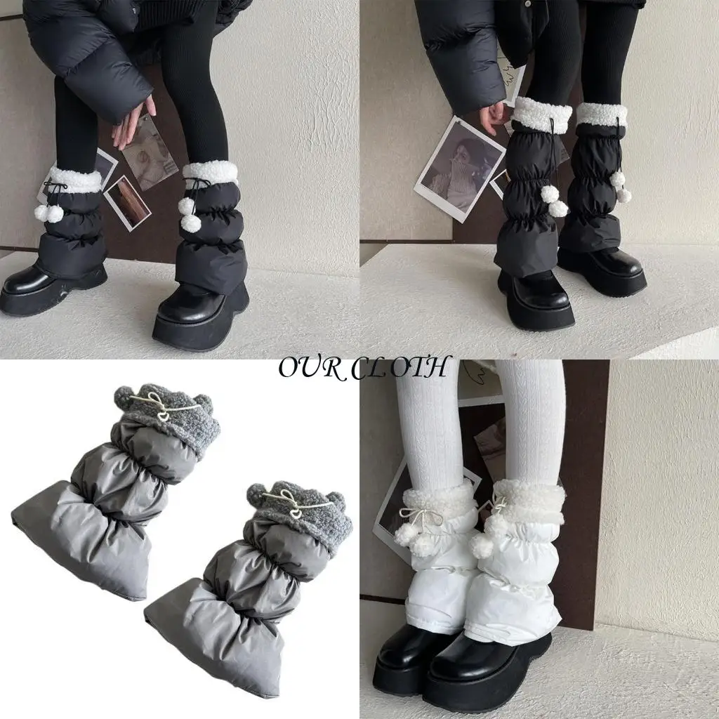 Lamb Fleece Trim Padded Puffer Leg Warmers Plush Balls Quilted Boot Covers Y1AC
Lamb Fleece Trim Padded Puffer Leg Warmers Plush Balls Quilted Boot Covers Y1AC