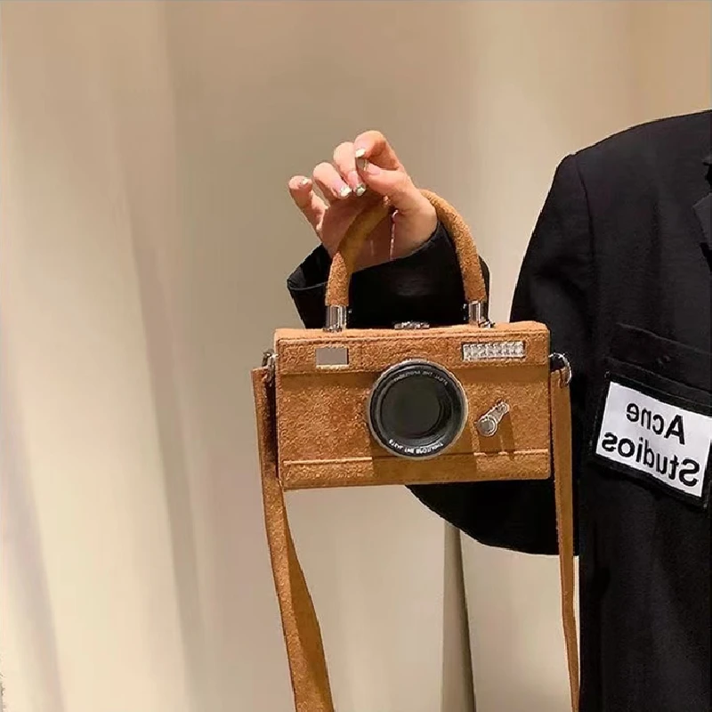 Faux Suede Shoulder Bag for Women Camera Design Funny Box, Crossbody Messenger Bag, Ladies Small Chic Purses Personality Handbag
Faux Suede Shoulder Bag for Women Camera Design Funny Box, Crossbody Messenger Bag, Ladies Small Chic Purses Personality Handbag