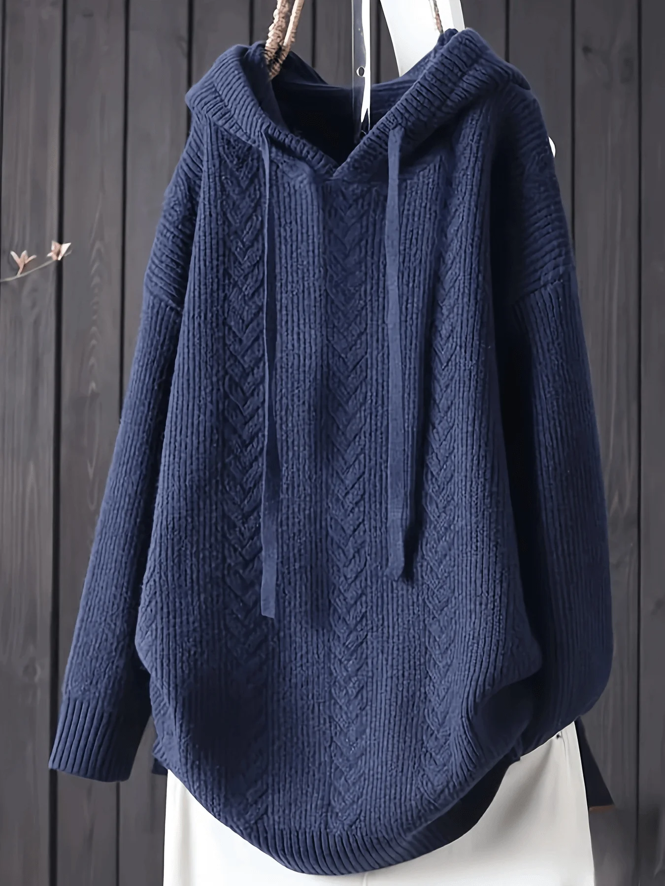 Autumn/Winter Women's Plus Size Streetwear Casual Hooded Knit Long-Sleeve Sweater
Autumn/Winter Women's Plus Size Streetwear Casual Hooded Knit Long-Sleeve Sweater