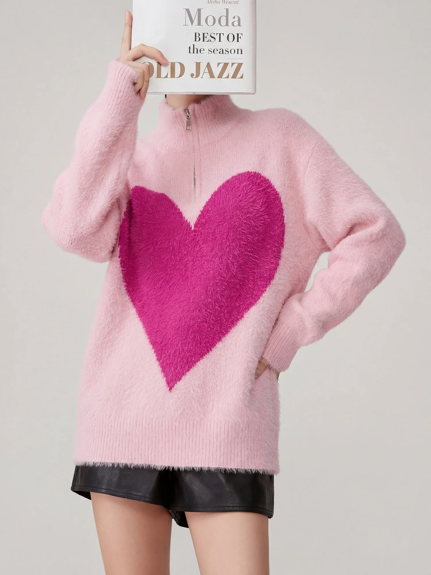 Вязаный свитер Dopne Pink Heart для женщин: свободный крой, в стиле Lazy Sle, весенняя новинка, с открытым воротником, удобный для повседневной носки
Вязаный свитер Dopne Pink Heart для женщин: свободный крой, в стиле Lazy Sle, весенняя новинка, с открытым воротником, удобный для повседневной носки