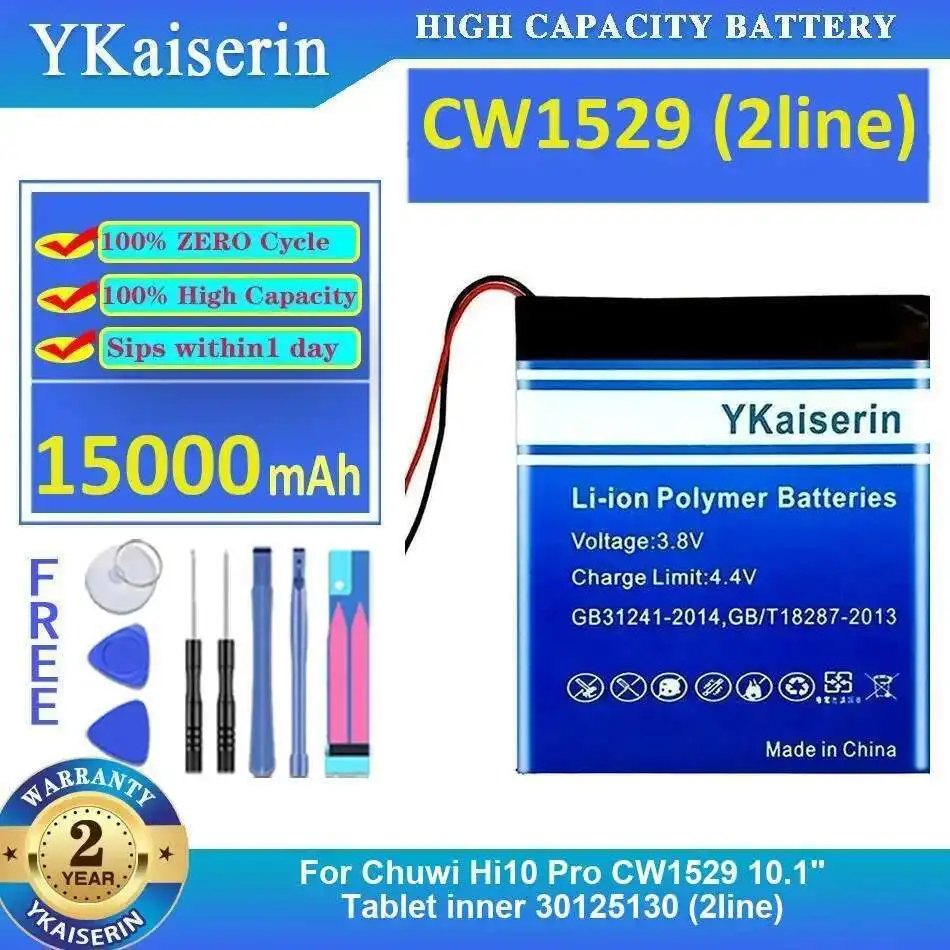 Для Chuwi Hi10 Pro CW1529 10,1-дюймовый планшет, внутренняя 30125130, 2 линии, 15000 мАч, сменная батарея премиум-класса
Для Chuwi Hi10 Pro CW1529 10,1-дюймовый планшет, внутренняя 30125130, 2 линии, 15000 мАч, сменная батарея премиум-класса