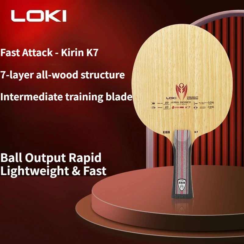 LOKI Kirin K7 7-Ply Pure Wood Table Tennis Blade OFF+ Limba Surface Ayous Core Professional Training Fast Attack Ping Pong Blade
LOKI Kirin K7 7-Ply Pure Wood Table Tennis Blade OFF+ Limba Surface Ayous Core Professional Training Fast Attack Ping Pong Blade