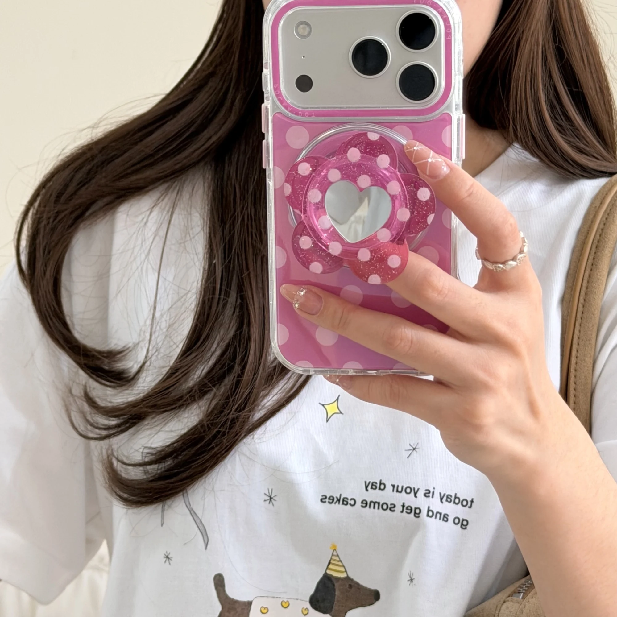 Kawaii Polka Dot Heart Mirror Stand Phone Case For iPhone 17 16 15 Pro Max 17 Pro Cute Shockproof Protective Cover For MagSafe
Kawaii Polka Dot Heart Mirror Stand Phone Case For iPhone 17 16 15 Pro Max 17 Pro Cute Shockproof Protective Cover For MagSafe