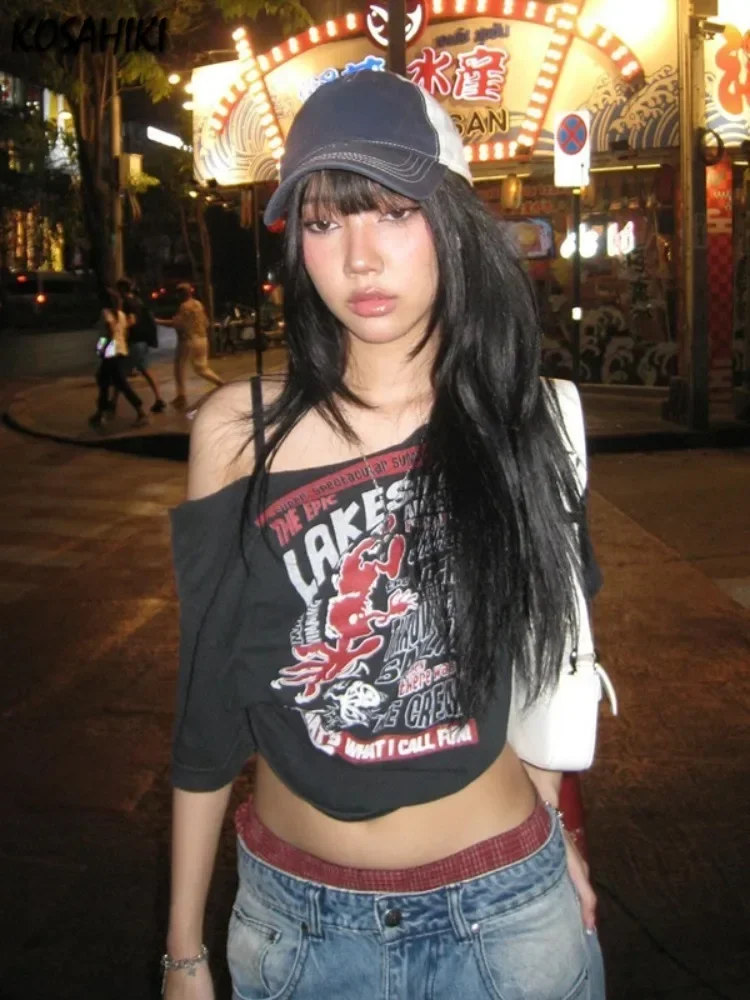 2025 misa hot sale Gothic Tee Y2k Letter Print Off Shoulder Punk T-shirts Women Harajuku Summer Streetwear Grunge T Shirt Aesthe
2025 misa hot sale Gothic Tee Y2k Letter Print Off Shoulder Punk T-shirts Women Harajuku Summer Streetwear Grunge T Shirt Aesthe