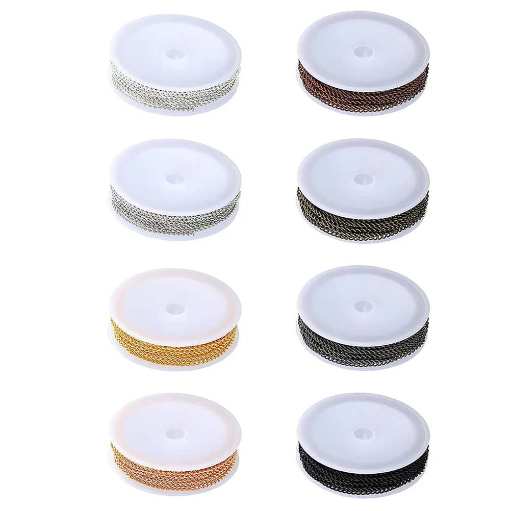 8 Rolls Flat Chain Jewelry Accessories Metal DIY Necklace Bracelet Making Cable Material Handmade Craft Supplies Lightweight
8 Rolls Flat Chain Jewelry Accessories Metal DIY Necklace Bracelet Making Cable Material Handmade Craft Supplies Lightweight