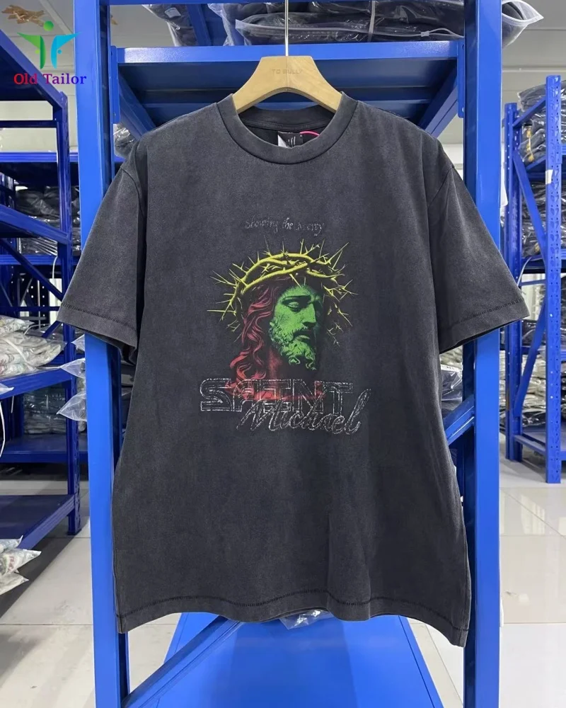 25SS Best Quality Saint Washed Mens Womens T-Shirt Streetwear Fashion Print Pattern Loose Black T-Shirt
25SS Best Quality Saint Washed Mens Womens T-Shirt Streetwear Fashion Print Pattern Loose Black T-Shirt