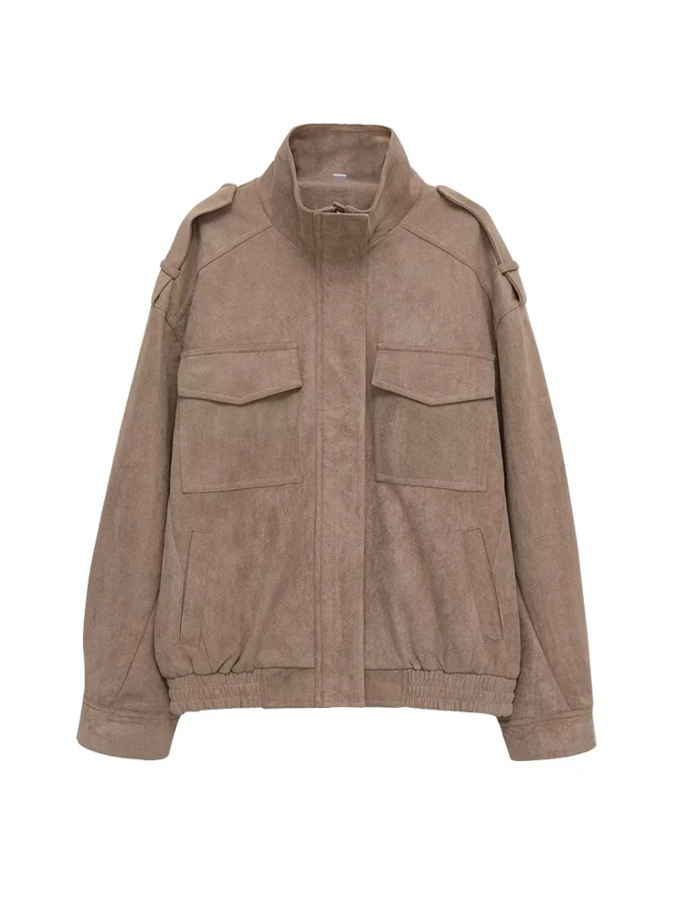 Women's Loose Fit Faux Suede Jacket Coat with Front Pockets Long Sleeve Chic Outerwear Fashion Tops for Ladies
Women's Loose Fit Faux Suede Jacket Coat with Front Pockets Long Sleeve Chic Outerwear Fashion Tops for Ladies