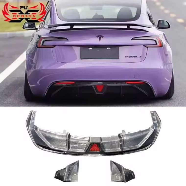 Wholesale Carbon Fiber Rear Diffuser Rear Bumper spoiler Body Kits accessories CMS Style For Tesla Model 3 2023-2024
Wholesale Carbon Fiber Rear Diffuser Rear Bumper spoiler Body Kits accessories CMS Style For Tesla Model 3 2023-2024